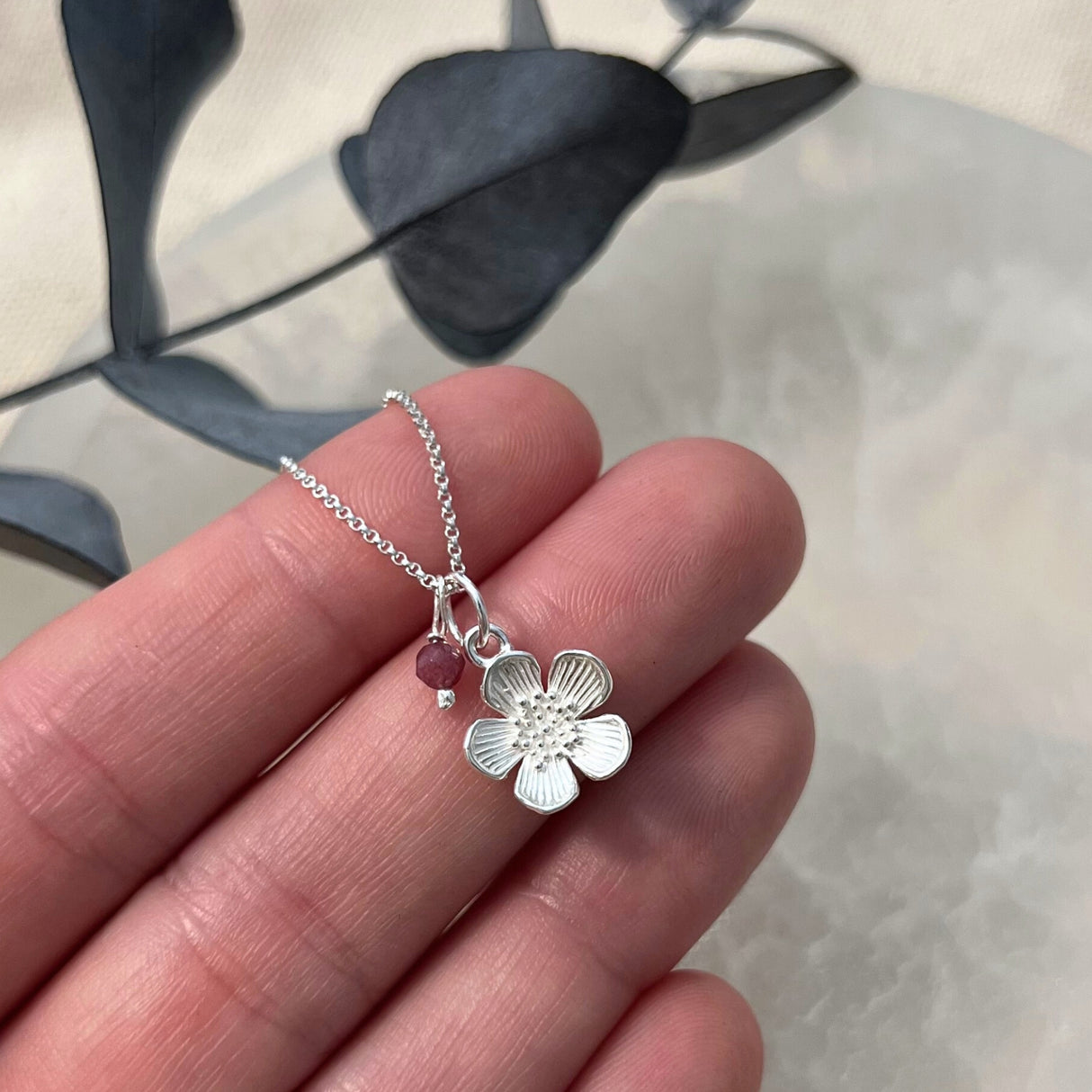 Flower Necklace - Sterling Silver