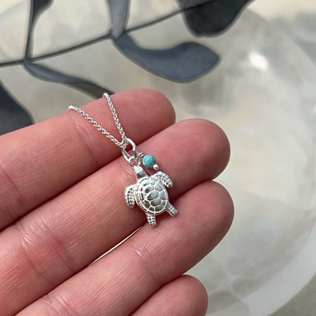 Turtle Necklace - Sterling Silver