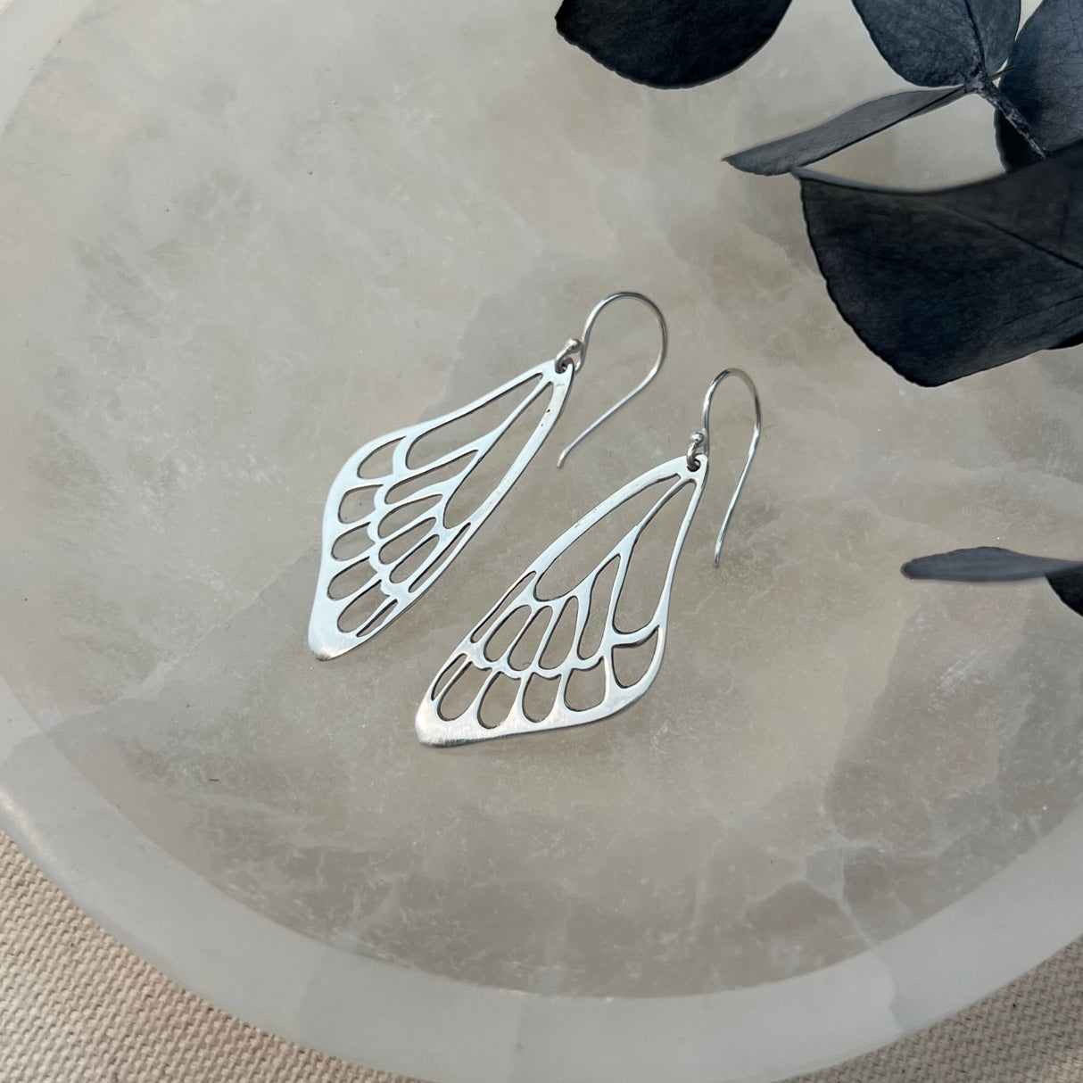 Wing Silhouette Earring - Sterling Silver