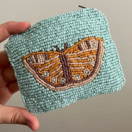 Butterfly Beaded Coin Purse