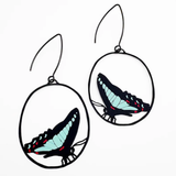 Blue Triangle Earrings