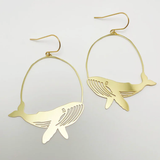 Gold Whale Earrings