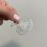 Ammonite Silhouette Earring - Sterling Silver